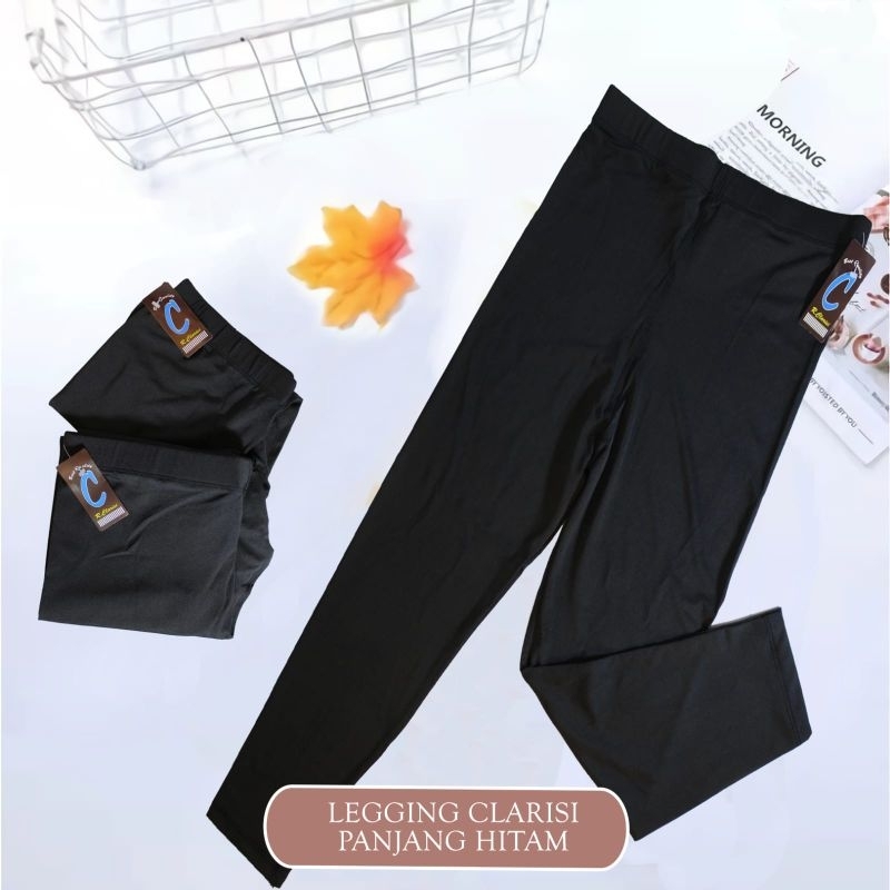Legging Polos Hitam  Panjang dan 7/8 Ukuran Standar dan JUMBO Bahan Licin Tidak Mudah2an Sobek