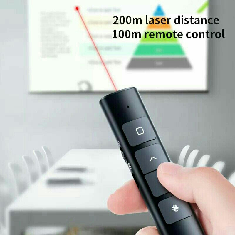 Laser Pointer Presentasi Pen Remote Wireless 200 Meter 2,4GHz qs-216 Black