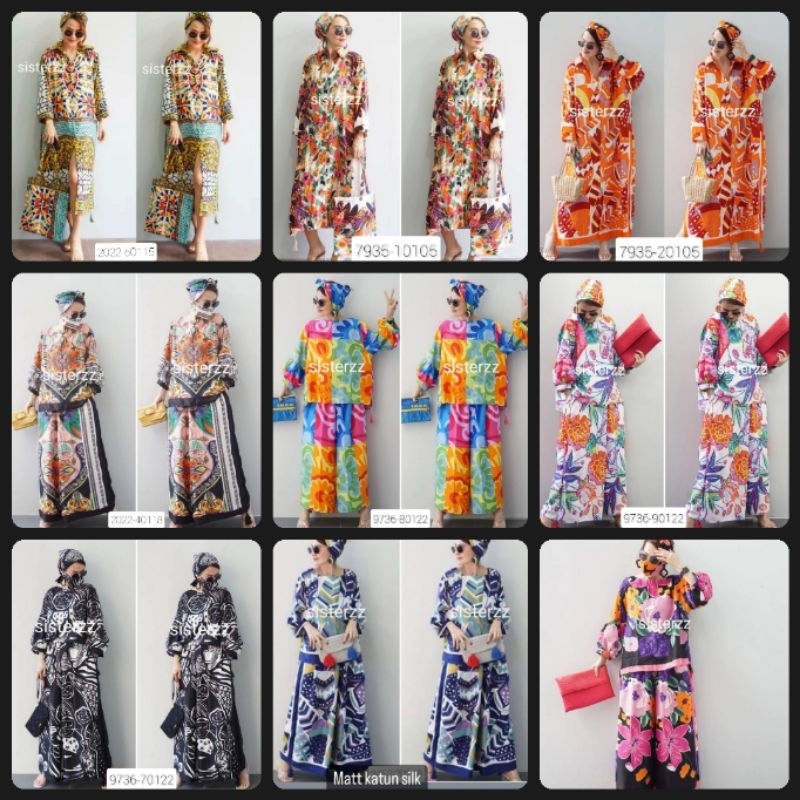 Tunik Set Import Bangkok Sisterzz Wanita Slik