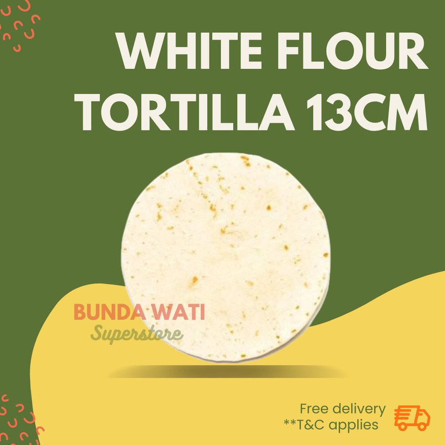 

FLOUR TORTILLA - 13cm - 10pcs -KULIT TACO-VEGAN-NO SUGAR- White