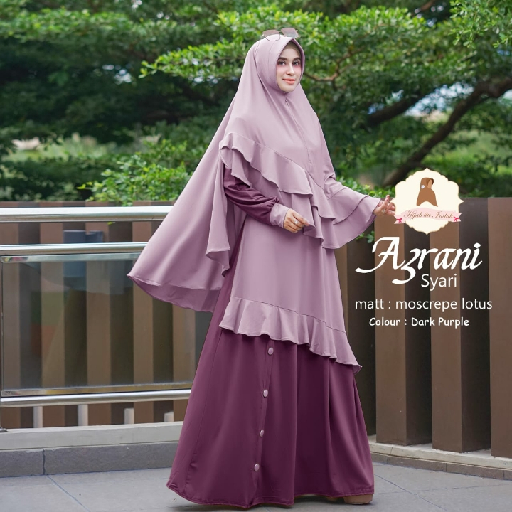 Gamis Syar'i Jumbo LD 120-140 Azrani Jersey Maxmara Lotus Big size XXXL Polos