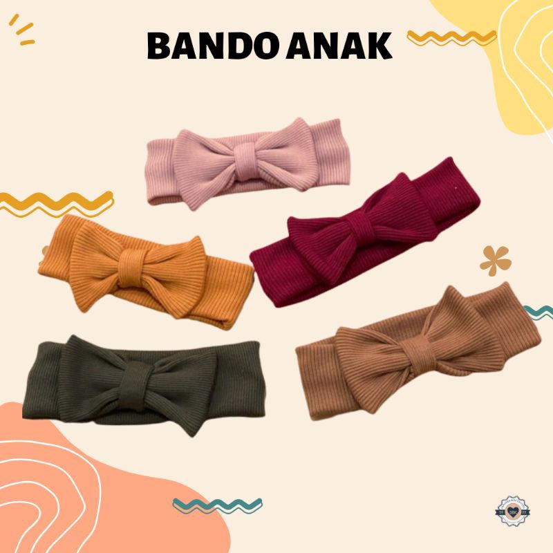 Headband Bandana Bando Anak RIB knit Curly Ruffles Knit Tee | Bando Bandana Anak Perempuan Bahan Rib Knit Halus Dan Lembut Lucu