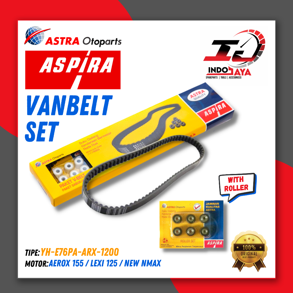 [BAYAR DI TEMPAT] ASPIRA VANBELT + ROLLER (ASSY) AEROX 155 / LEXI 125 / VBELT / V-BELT ASPIRA ORI AS