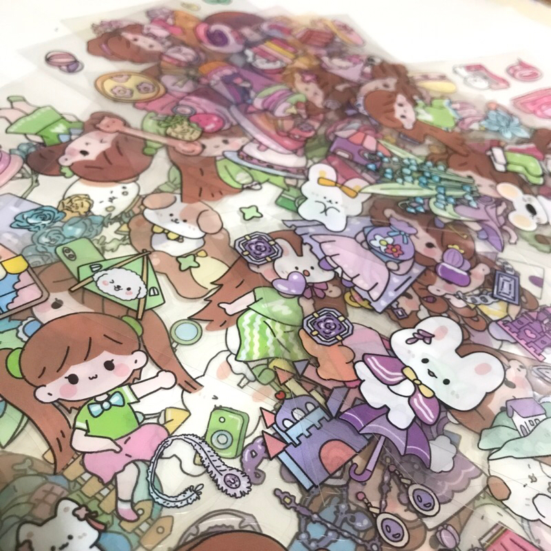 Stiker Lucu 2D Tumblr Aesthetic PerLEMBAR / Sticker Aesthetic Lucu Kartun Momo Karakter Anak Korea /