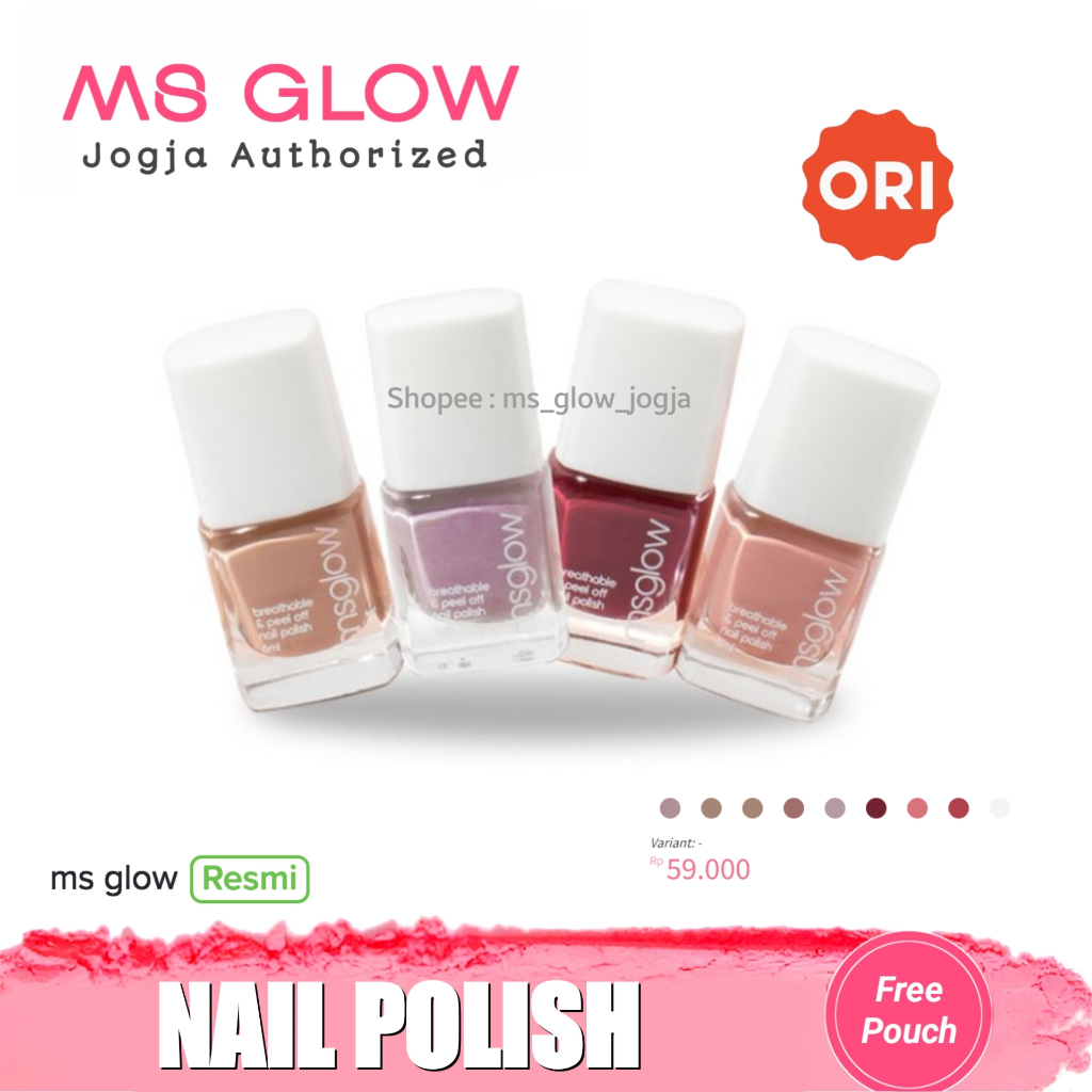 Ms Glow Nail Polish Kutek Cat Kuku Halal Sholat