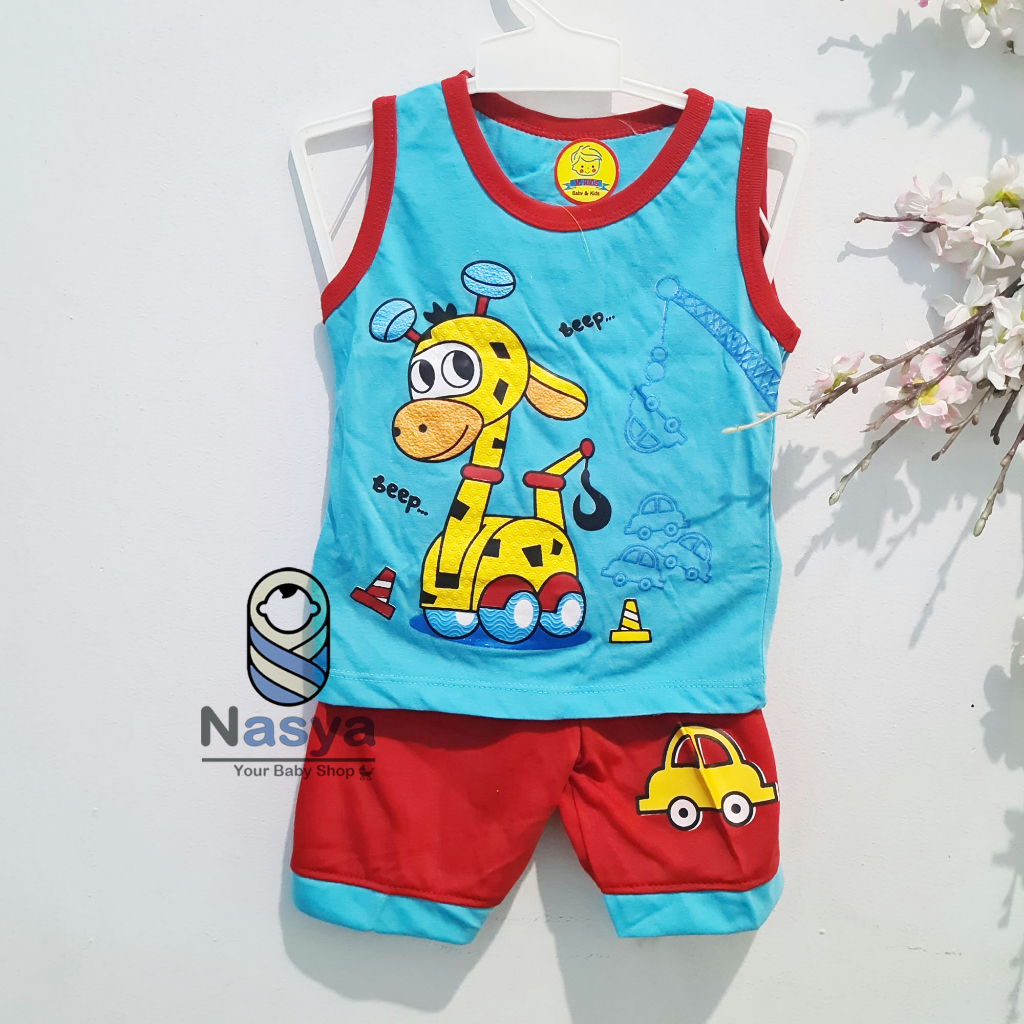 [JC-002] Setelan Singlet Anak Bayi Unisex Cowok/Cewe Sablon Kombinasi