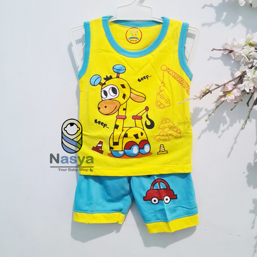 [JC-002] Setelan Singlet Anak Bayi Unisex Cowok/Cewe Sablon Kombinasi