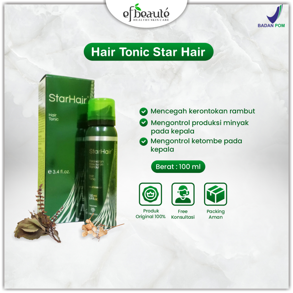 Hair Tonic Star Hair 100ml Toner Rambut Mencegah Kerontokan Mengontrol Minyak Di Kepala Anti Ketombe