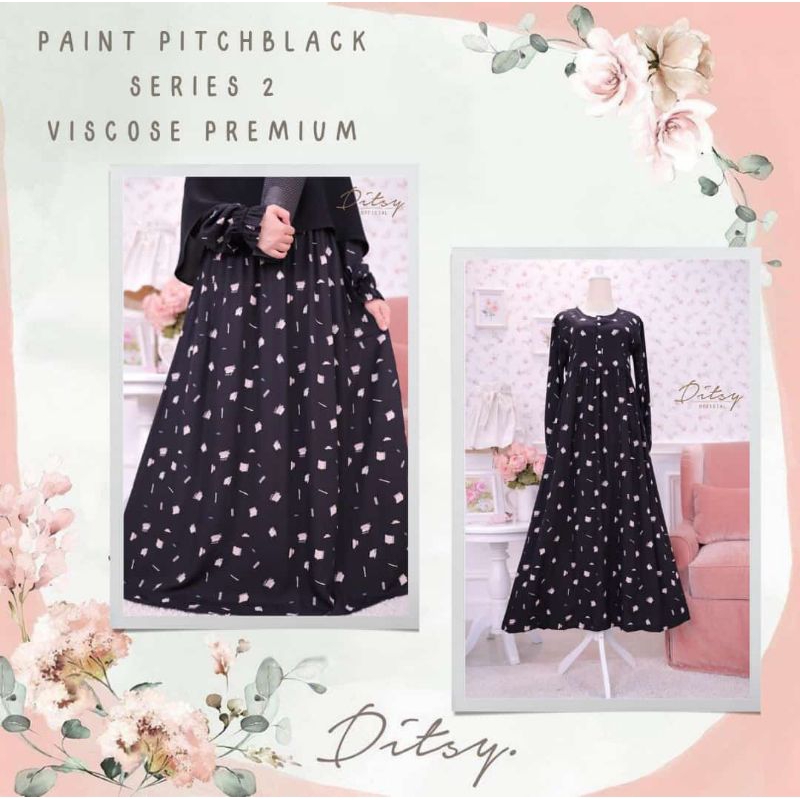 Ditsy 10 April (paint pitchblack, paint smoke, verna sangria)