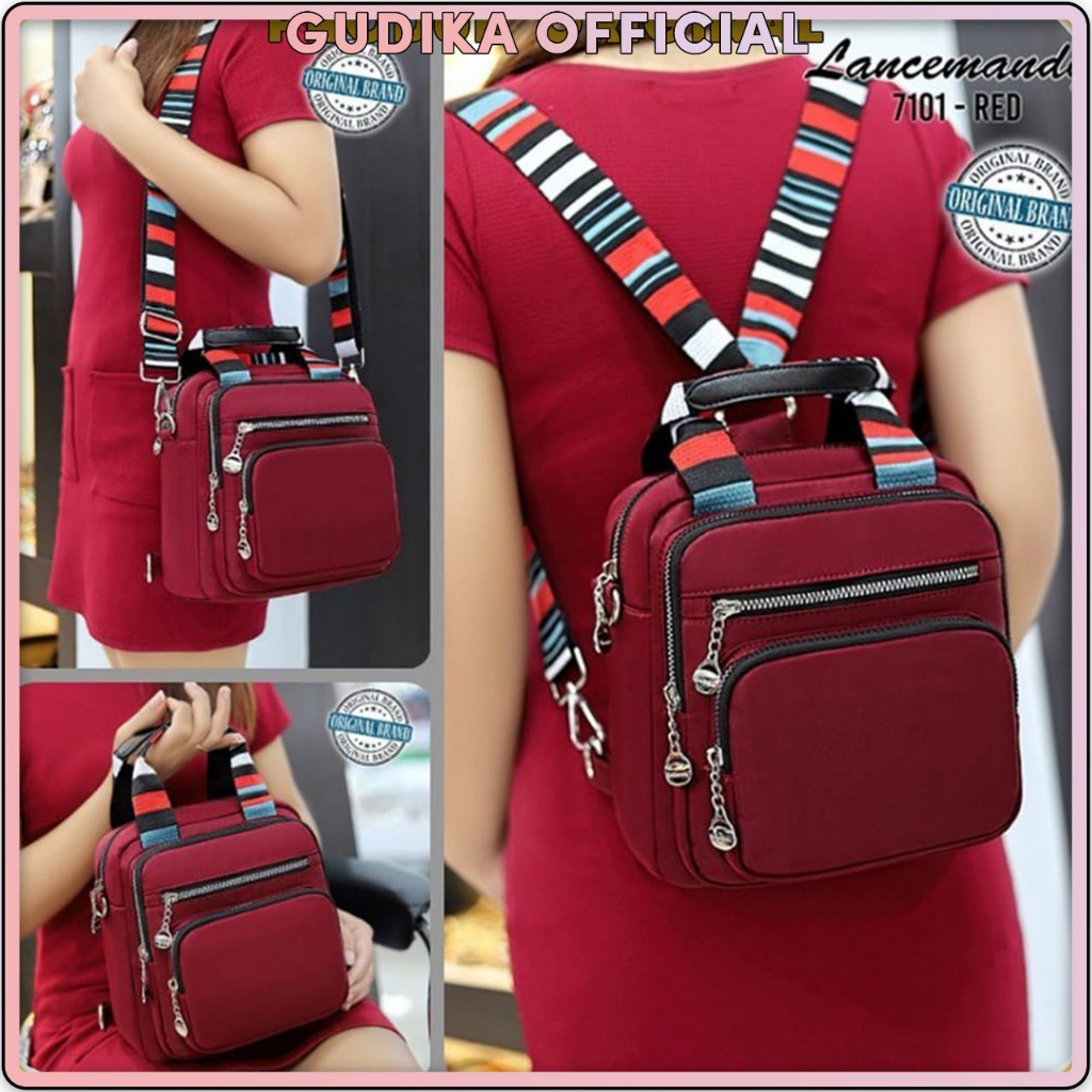 PROMO LANCEMANDY 7101 | Tas Selempang | Backpack Parasut Wanita Tas Ransel Import Original | Ransel Cewek | Ransel Perempuan | Tas Wanita