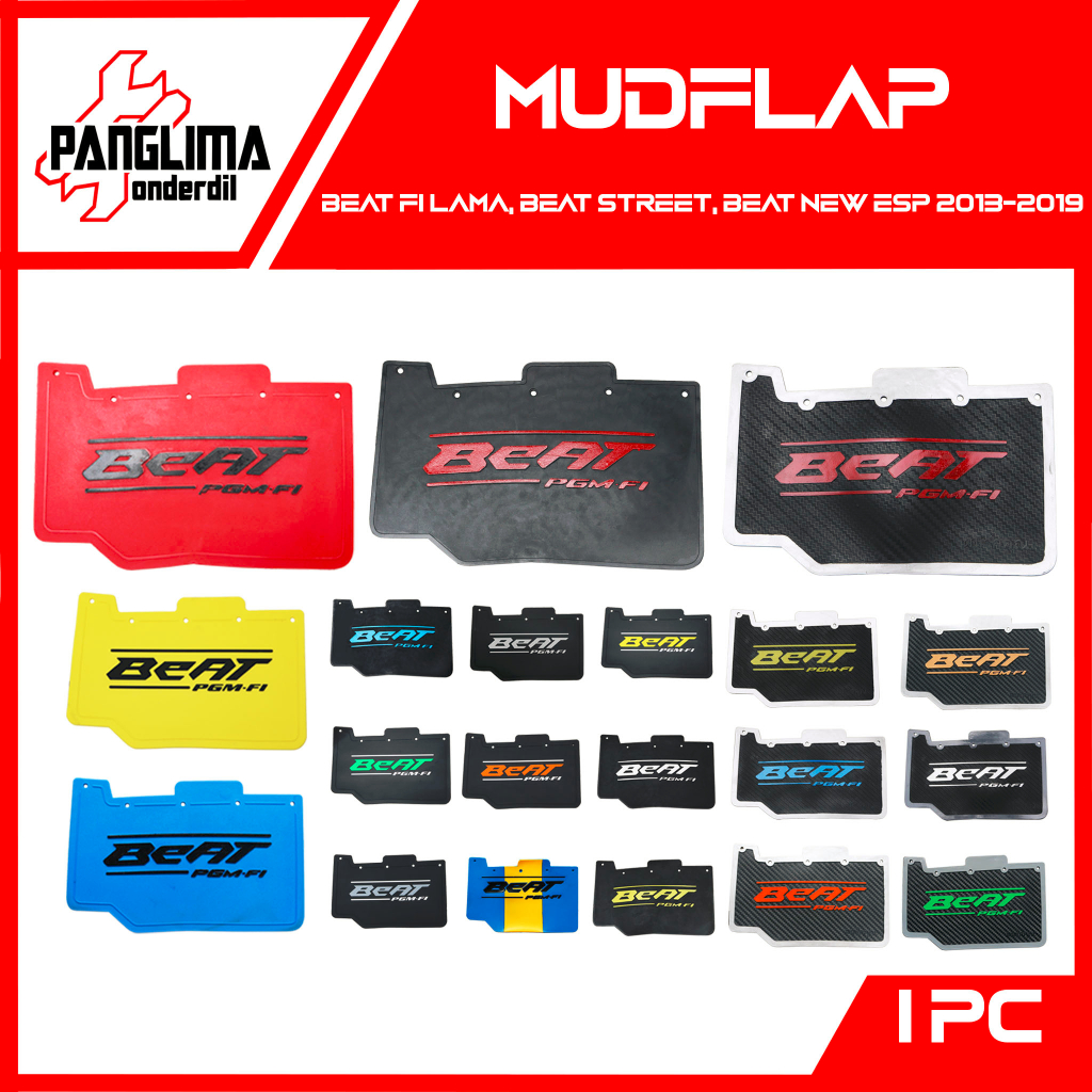 Mudflap Beat FI Lama-Street-New eSP-2013-2019 Mud flap-Penahan-Cover Lumpur Kolong-Spakbor Karbon-Carbon