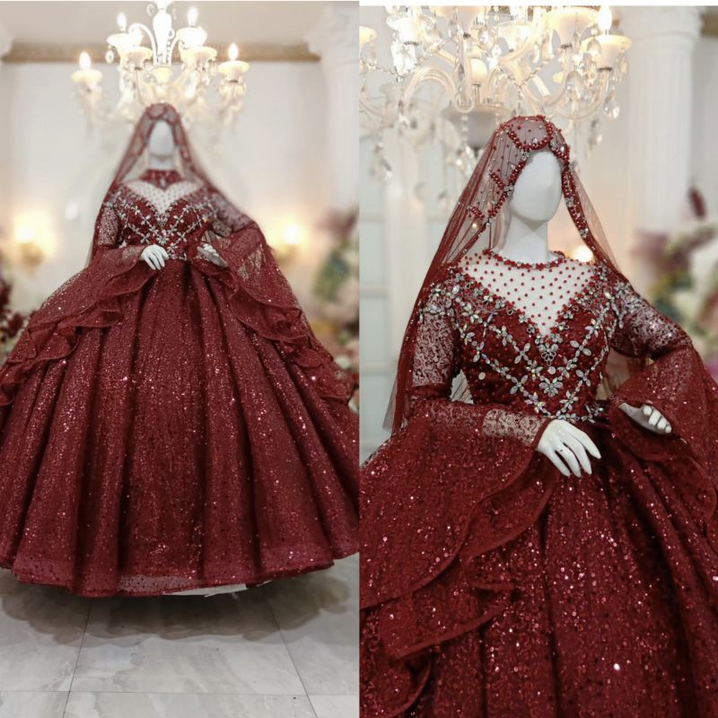 GAUN PENGANTIN BARBIE GOTIK MEWAH BEREKOR //GAUN WEDDING TILE AKAR TRIDI FULL PAYET