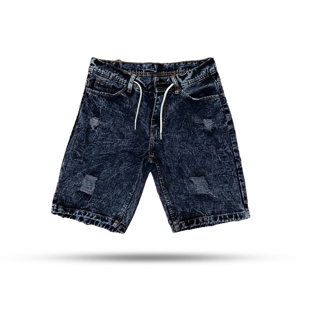 Celana Pendek Pria Jeans Denim Sobek Slimfit Model Terbaru Kekinian - Rassel Store