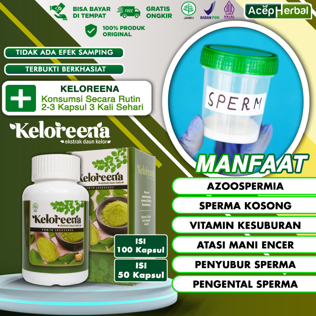 Keloreena Obat Azoospermia Sperma Kosong Penyubur Dan Pengental Sperma Pria Vitamin Penambah Sperma 