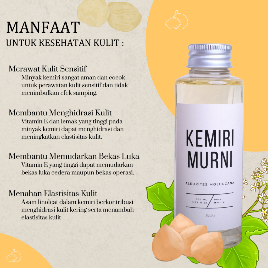 Minyak Kemiri 100% Murni, Serum Rambut dan Wajah