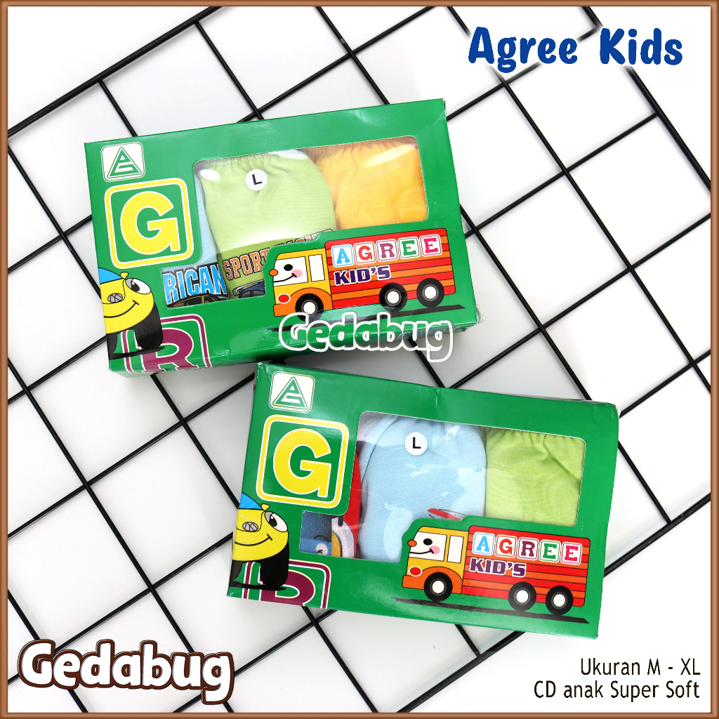 Isi 3 Pcs - Celana dalam anak laki laki Agree kids / AK020 | AK 020 | Gedabug