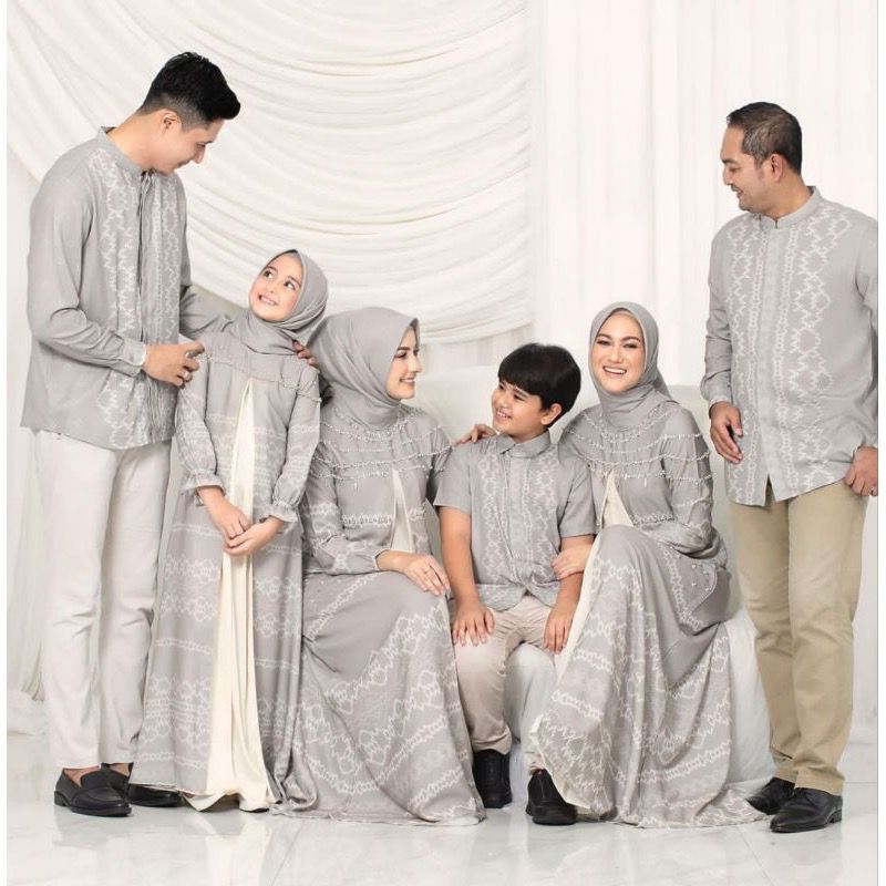 READY SIAP KIRIM KHALISA FAMILY SET DRESS DEWASA BEIGE XL
