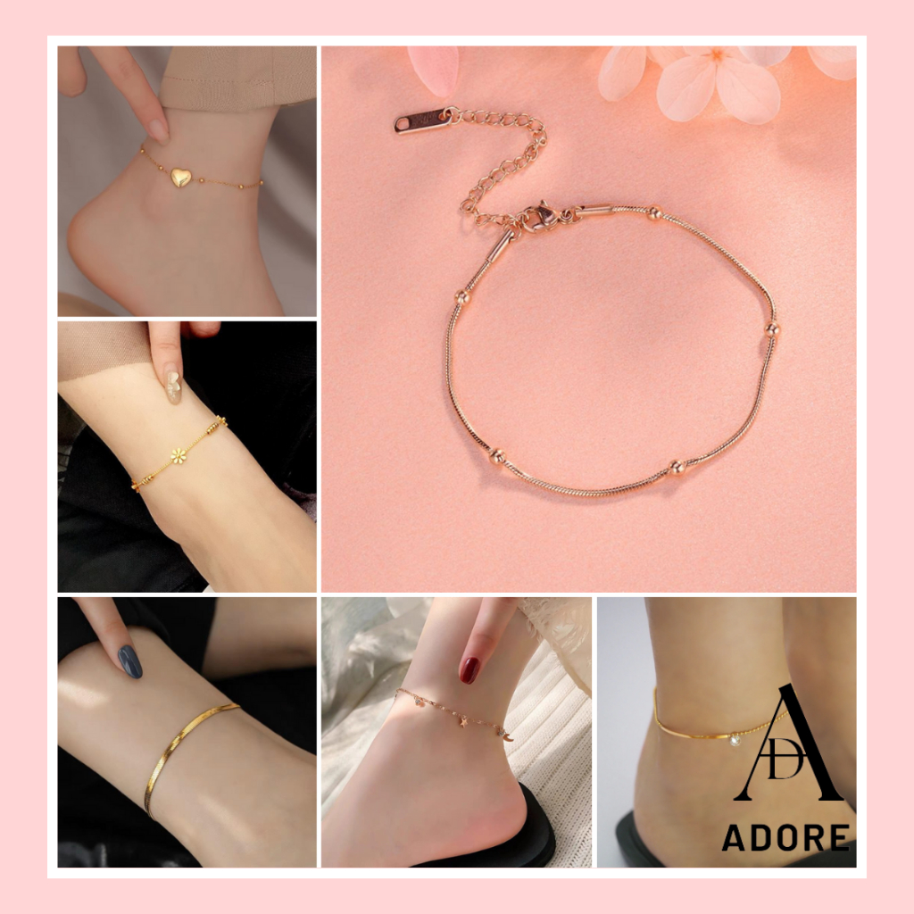 Adore - Gelang Kaki Titanium Anti Karat Wanita Fashion Korea - 1046_1042_1043_1044_1045_1047