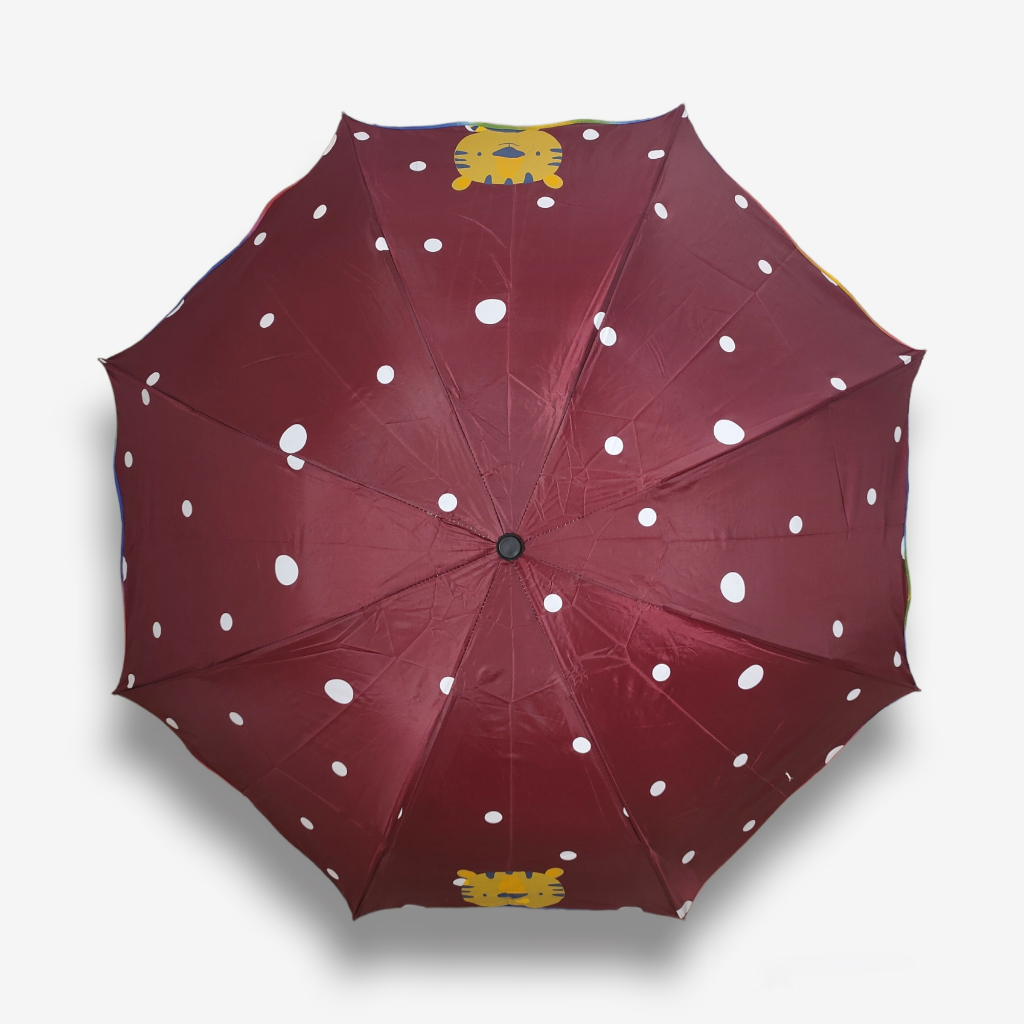 JOPEP UMBRELLA - Payung Lipat Motif Macan Lucu List Rainbow Anti Uv Rangka Besar Masterain M724