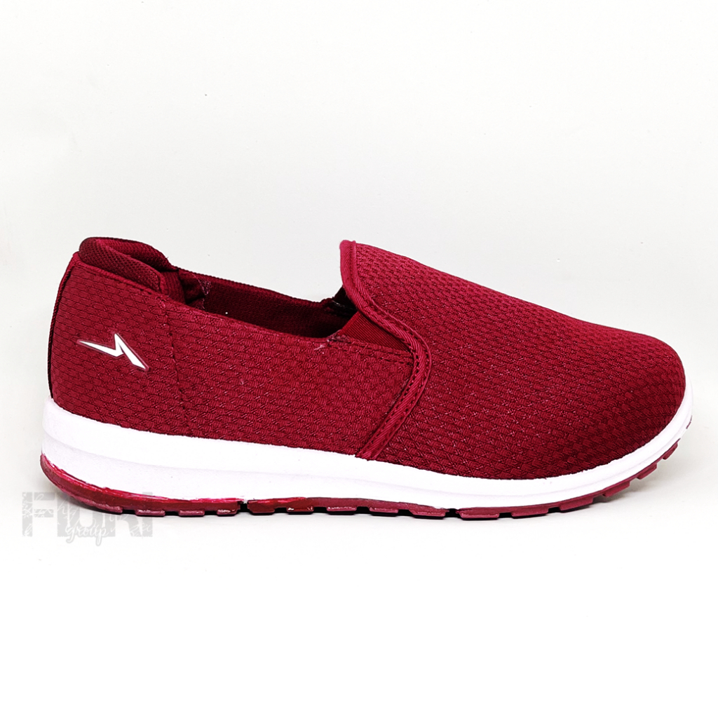 FIURI - Ando - BERTHA 37-40 MAROON - Sepatu Kets Sneakers Wanita - Sepatu Flat Shoes Slip On Wanita - Sepatu Olahraga Wanita - Sepatu Fashion Wanita Promo