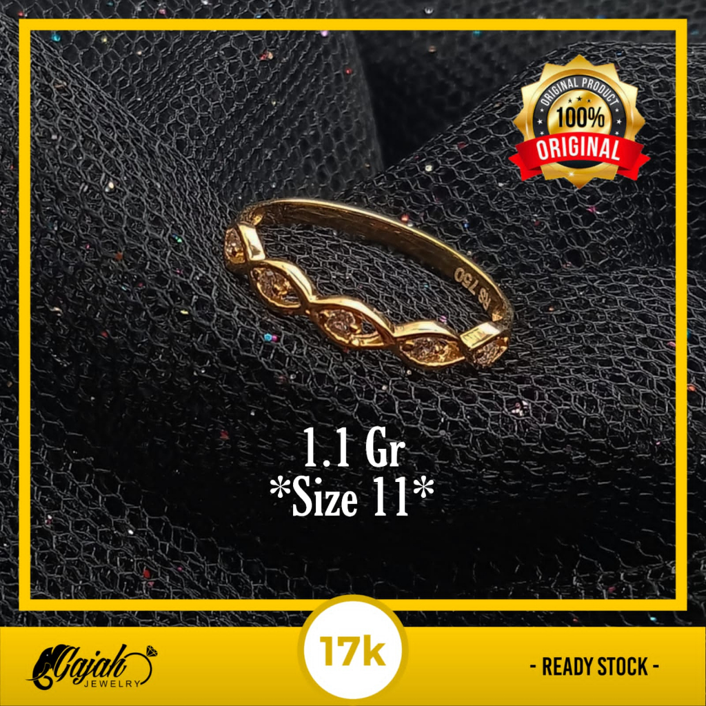 Cincin Emas 17K - 1.1 Gr Kadar 750 - 4688