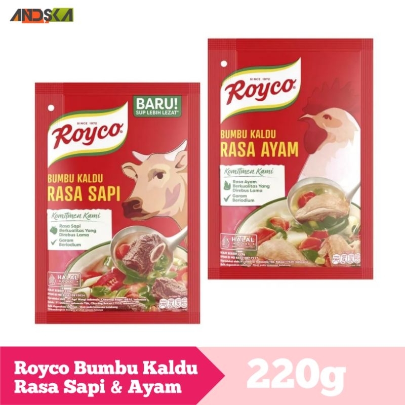 

Penyedap makanan Royco rasa ayam & sapi 220gr