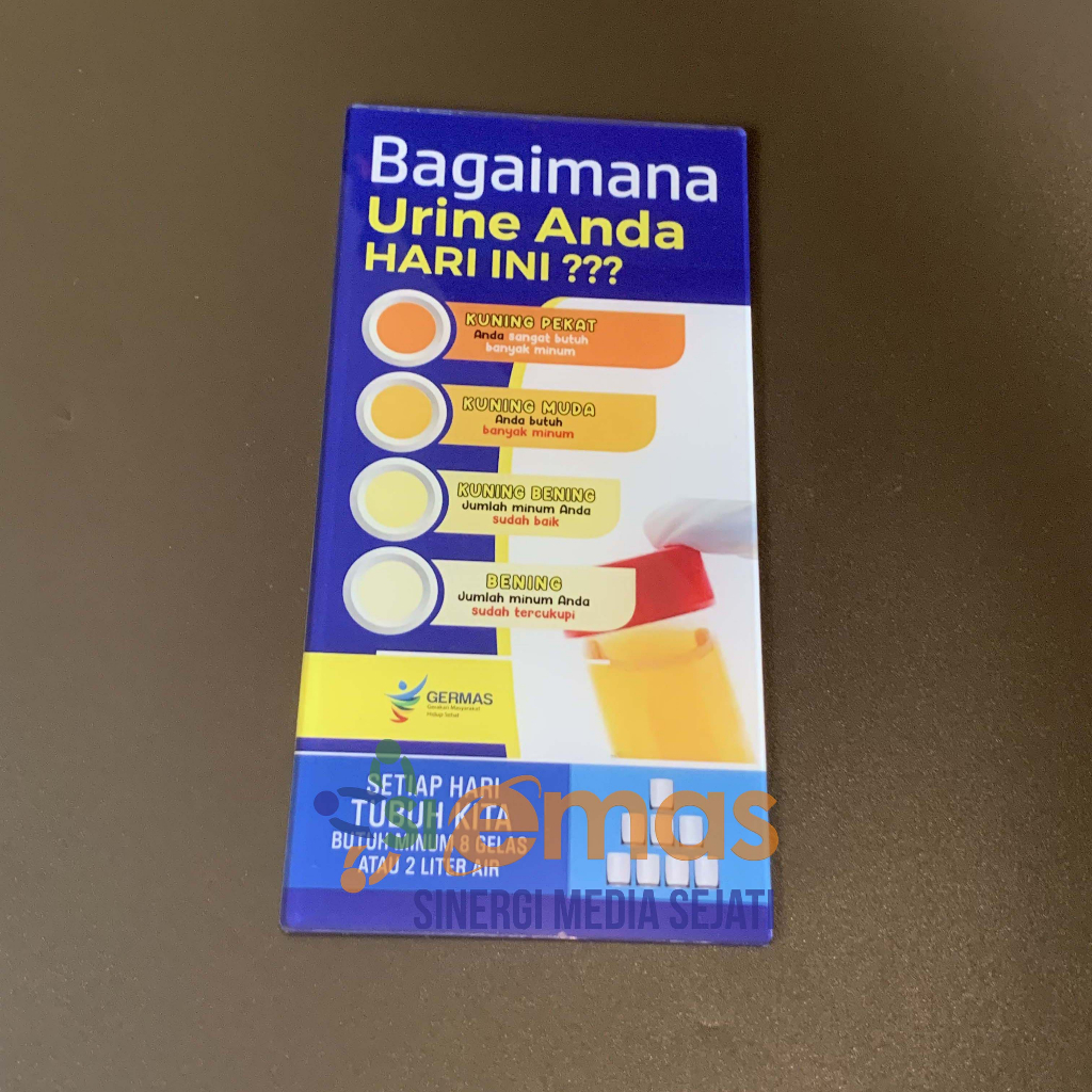 

Akrilik Indikator Urine | Acrylic Kesehatan | Tabel Indikasi Kesehatan Air Minum