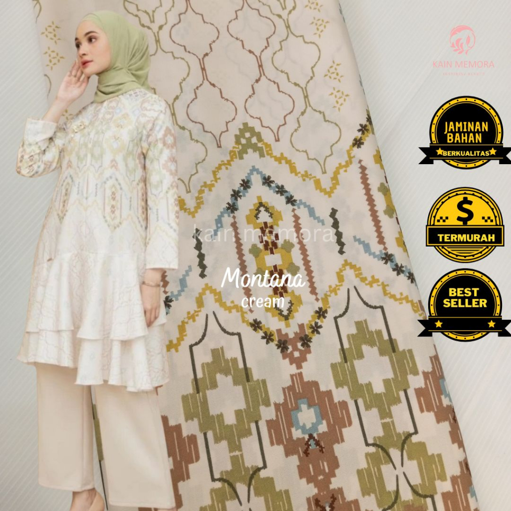 Kain Memora Kain Montana Motif Premium Bahan Halus Lembut dan Jatuh Lebar 150 cm Hot Item