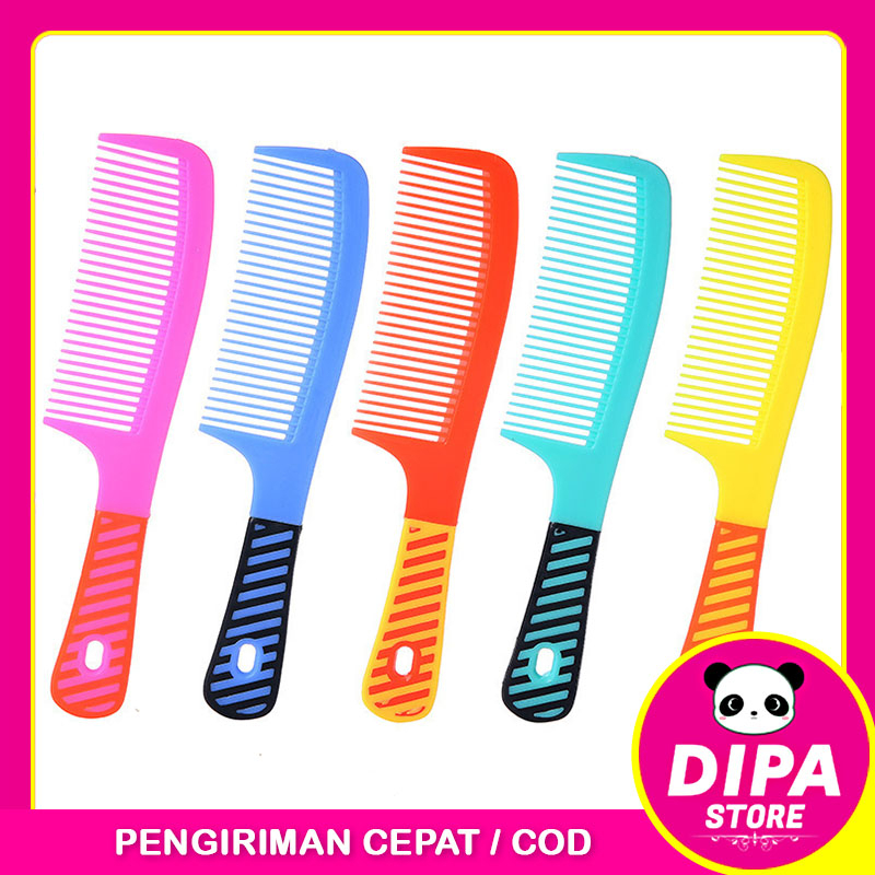 Sisir Rambut Fancy Karakter Kartun Renggang Rapat Warna Motif Garis / Sisir Gagang Besar Gigi Jarang