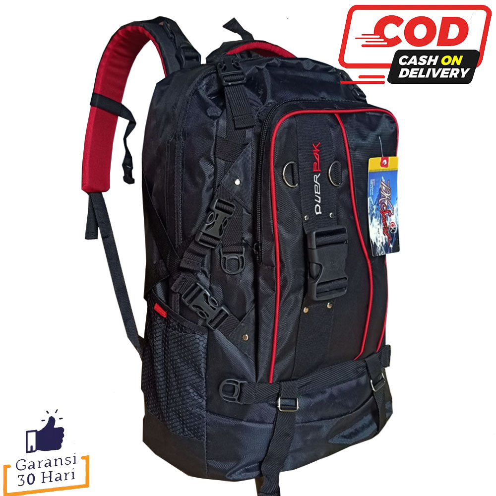 Ransel Jumbo Tas Ransel Pakaian Pria Wanita Tas Mudik 60L Original Duerpack AO2 BLACK