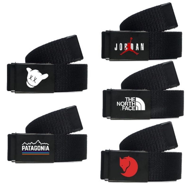 Ikat pinggang belt logo jorrdan/ sabuk gesper kawss/ belt webbing fjalll raven/ sabuk patagoniia/sabuk the nort facee tnf