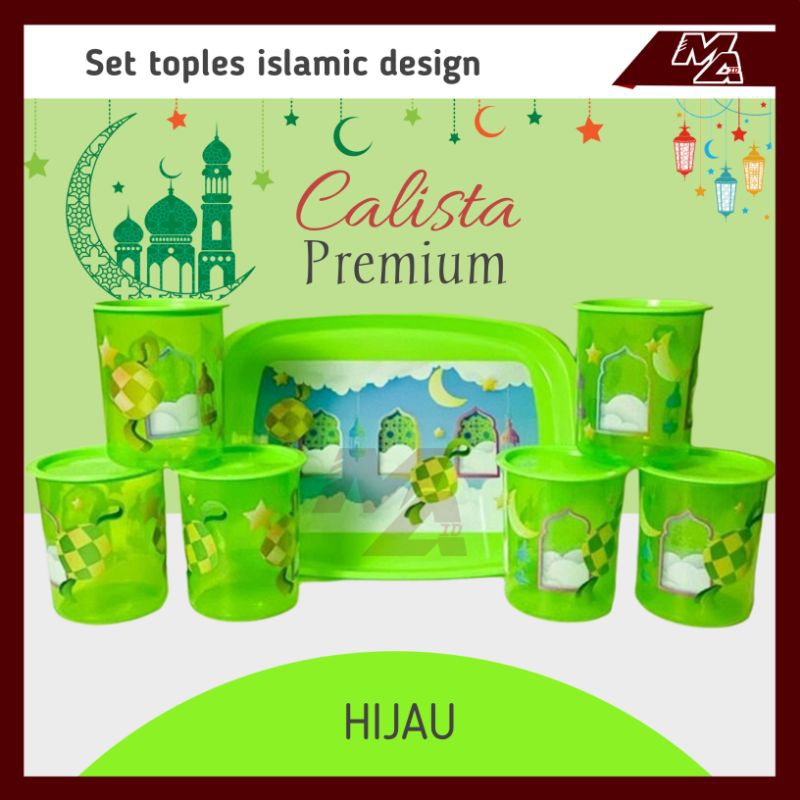 PROMO TERBARU Toples kue lebaran 1 set lengkap + nampan/baki/toples calista set tobaki 7in1