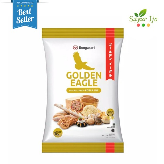 

Tepung Terigu Premium Golden Eagle Bungasari 1 Kg / Pack u/ Roti & Mie