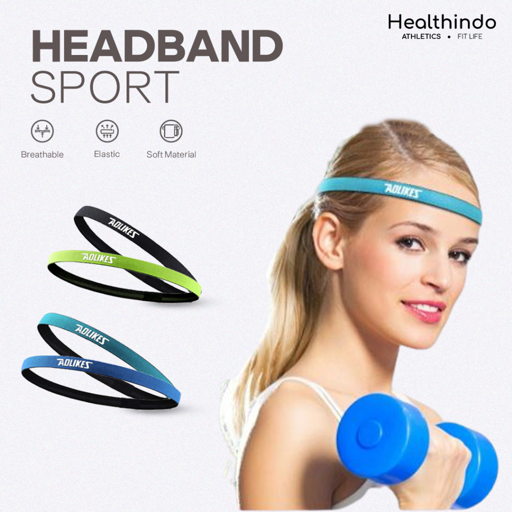 Aolikes - Bandana Olahraga  Headband Olahraga Outdoor Sport Headband Fitness Yoga Jogging Bola Basket