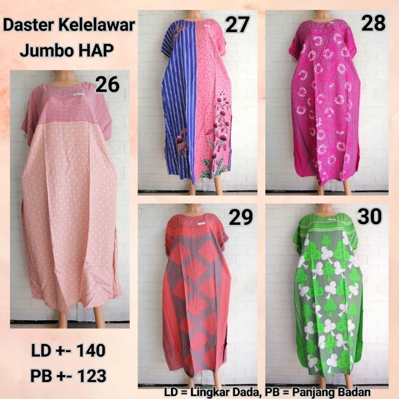 Daster Kelelawar Jumbo HAP Aneka Motif Lowo Bigsize Adem