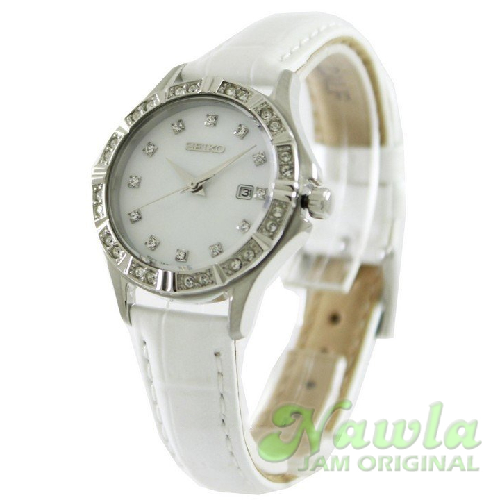 Seiko Ladies SXDF11P2 Quartz White Leather - Jam Tangan Wanita SXDF11