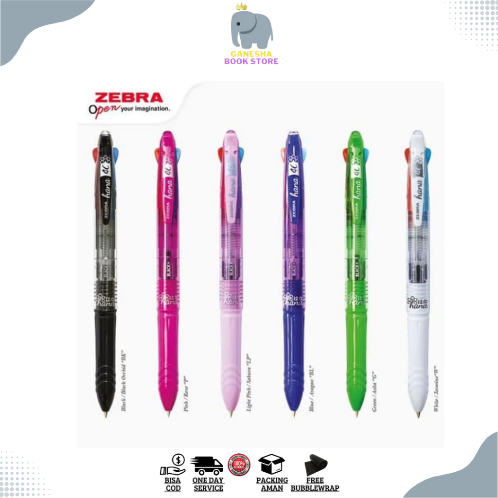 

Bolpoin Zebra Hana 4C 4 Warna