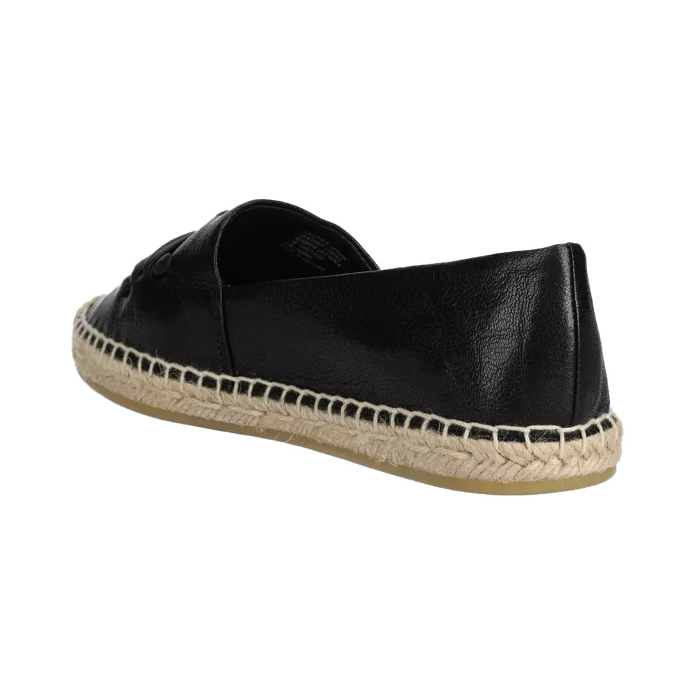 Try Burch Woven Double T Signature Calf Leather Espa Black Cream