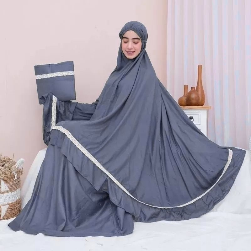 MUKENA RAYON POLOS SUPER JUMBO RENDA by GMJ1