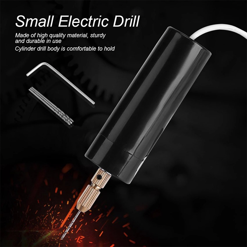 Bor Elektrik Mini Portable Micro USB dengan 3Pc Bits dan Kabel USB DC 5V Hand Drill USB/Alat Ukir Grafir/Gerinda Listrik Mini/Pen Ukir