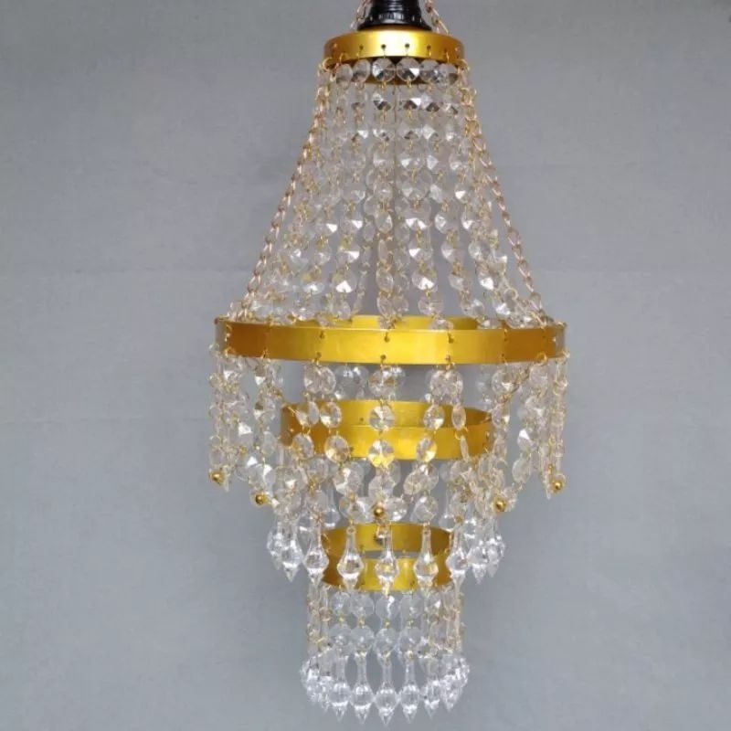 Lampu Kristal Gantung Lampu Cristal Gold