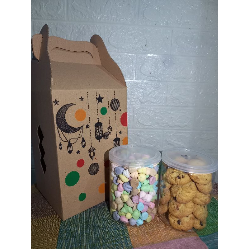 

Gable Box Hampers lebaran idul fitri bisa isi 2 toples kue