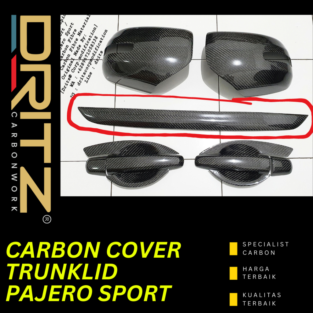 High Quality Carbon Kevlar Asli Cover Trunklid MITSUBISHI PAJERO Sport 2008 2015 Aksesoris Eksterior