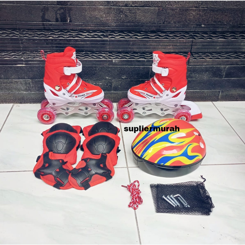 Sepatu roda anak fullset inline skate bisa model bajaj dan model mobil bonus baut bajaj kunci L