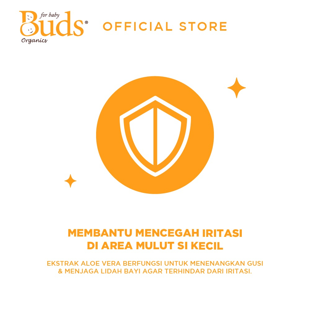 Buds Organics Toothpaste With Fluoride 3-12 Thn - Pasta Gigi Odol Bayi dan Anak Aman Bisa Ditelan