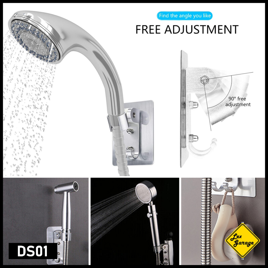 Gantungan Dudukan Shower Holder Tempel Bracket Pegangan Adjustable