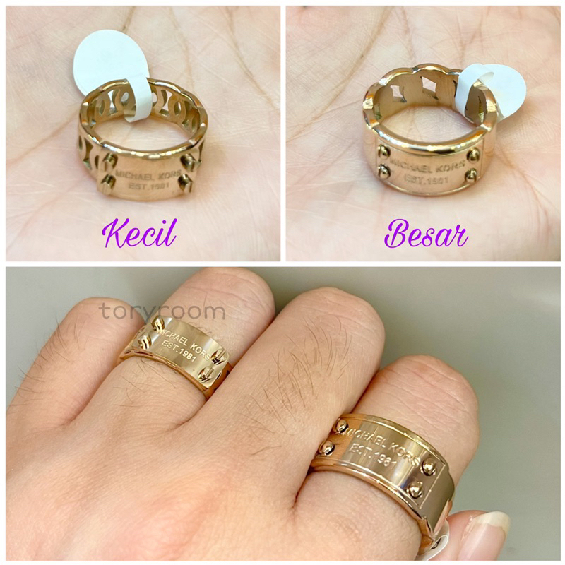 Cincin MK rantai rosegold titanium