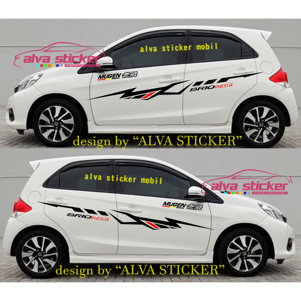 stiker sticker mobil honda brio stiker brionesia side body samping mugen power honda