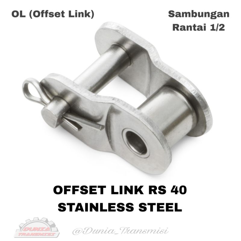 Sambungan Rantai 1/2 RS 40 Stainless Offset Link RS40 Stainless OL Rs 40 Stainless