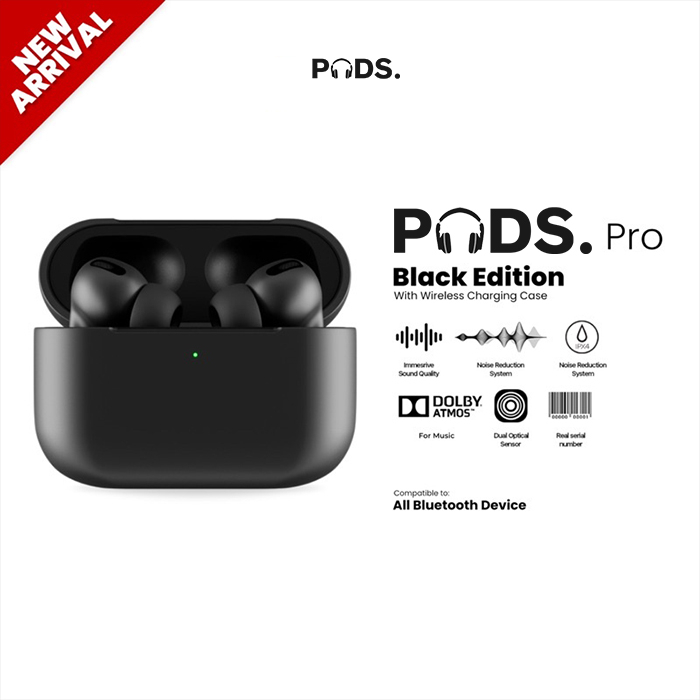 THE PODS PRO 2023 “ BLACK EDITION “ WIRELESS CHARGING CASE (IMEI & SN DETECTABLE + SPATIAL AUDIO)